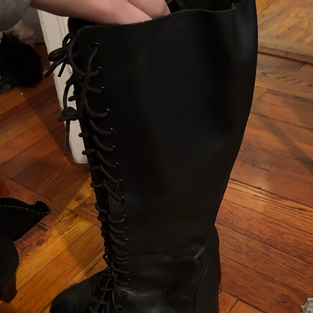 Zara Black Lace-Up Women's Boots - Picture 4 of 7